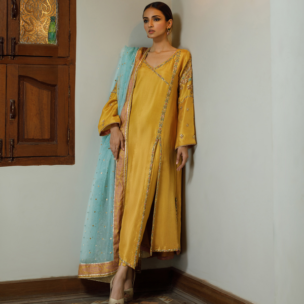 Wahajmkhan | Bahar Begum Formals | MUSTARD BEGUM JORA by Wahaj M.Khan - Designer Dress - Type: Ladies Clothes - Available at Libayah - 100% Original