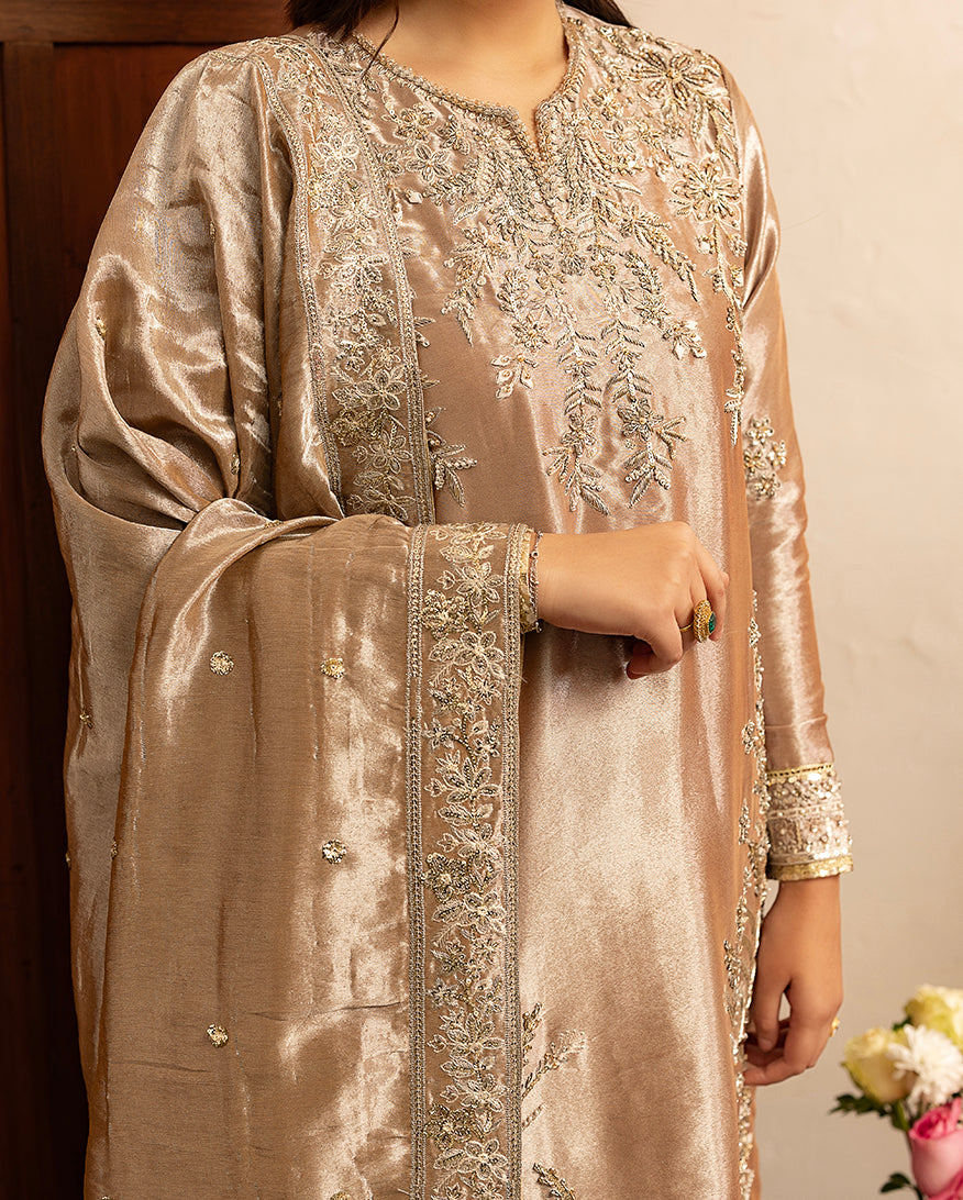 Mushq | Sunehri Lama Silk | Uswah by Mushq - Designer Dress  - Type : Ladies Clothes - Available at Libayah - 100% Original 