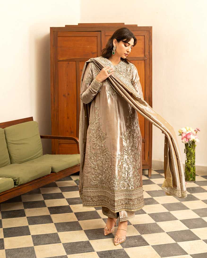 Mushq | Sunehri Lama Silk | Uswah by Mushq - Designer Dress  - Type : Ladies Clothes - Available at Libayah - 100% Original 