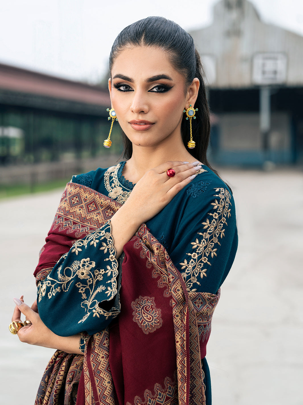 Izel | Musafir Embroidered Winter Collection 24 |  VASL by Izel - Designer Dress - Type: Casual - Available at Libayah - 100% Original