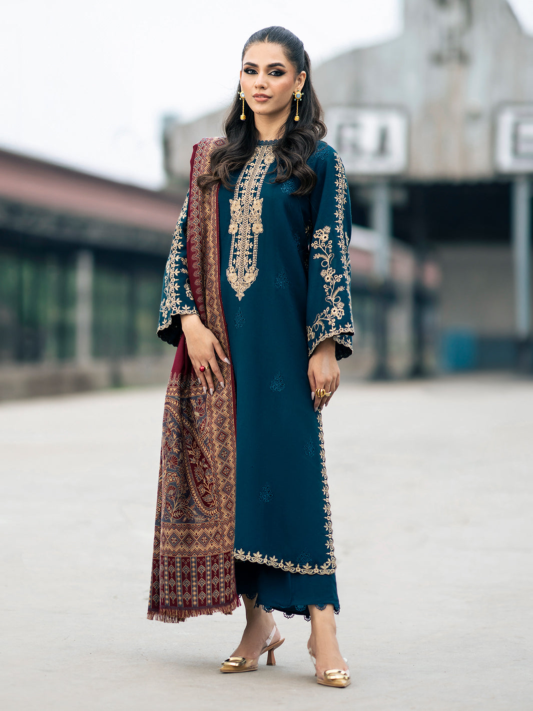Izel | Musafir Embroidered Winter Collection 24 |  VASL by Izel - Designer Dress - Type: Casual - Available at Libayah - 100% Original