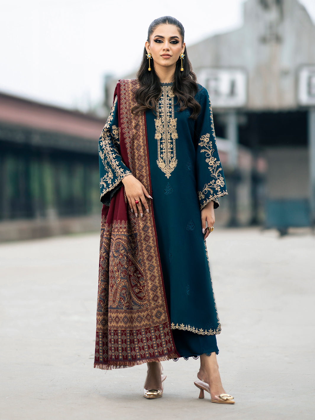 Izel | Musafir Embroidered Winter Collection 24 |  VASL by Izel - Designer Dress - Type: Casual - Available at Libayah - 100% Original