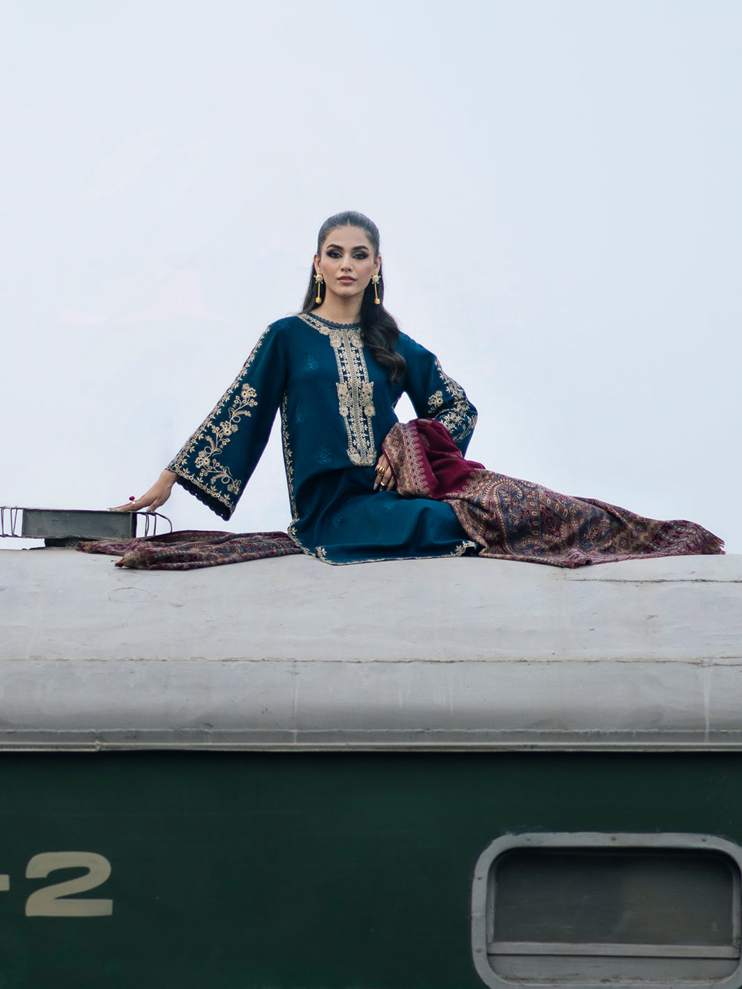 Izel | Musafir Embroidered Winter Collection 24 |  VASL by Izel - Designer Dress - Type: Casual - Available at Libayah - 100% Original