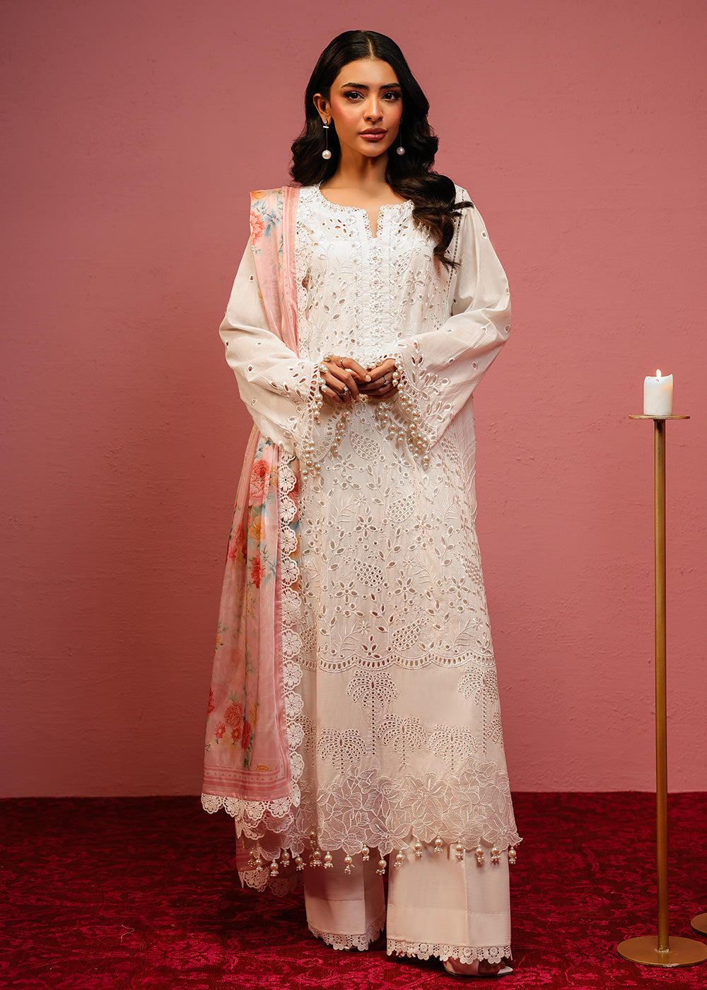 Al Karam | Schiffli Capsule | RTS | SHIRT, TROUSER & DUPATTA 8 by Al Karam - Designer Dress  - Type : Ladies Clothes - Available at Libayah - 100% Original 