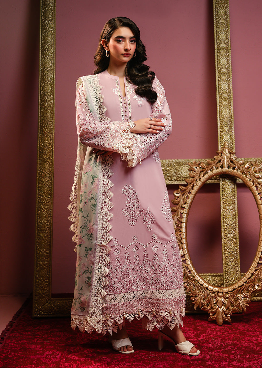 Al Karam | Schiffli Capsule | RTS | SHIRT, TROUSER & DUPATTA 9 by Al Karam - Designer Dress  - Type : Ladies Clothes - Available at Libayah - 100% Original 