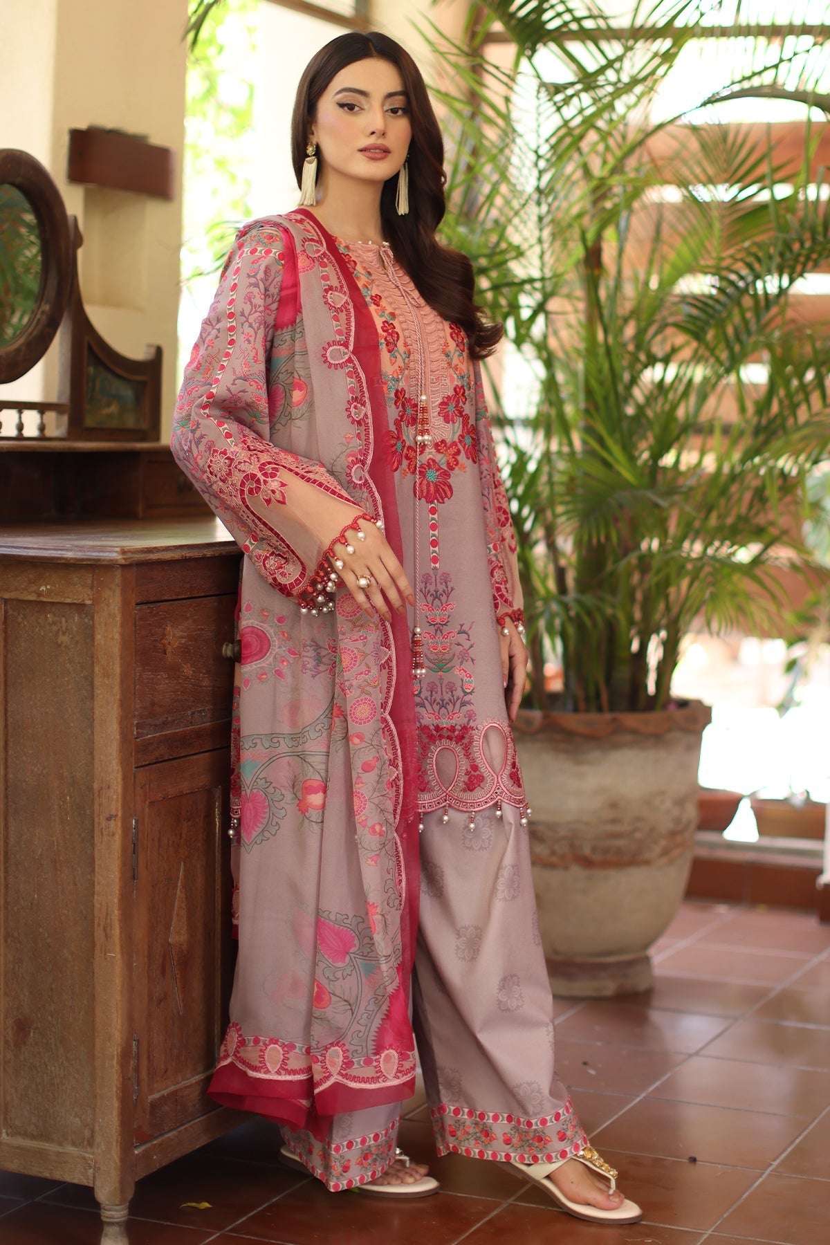 Charizma | Infinity Lawn | 3-PC Unstitched Embroidered Lawn Collection IN6-07 by Charizma - Designer Dress  - Type : Ladies Clothes - Available at Libayah - 100% Original 
