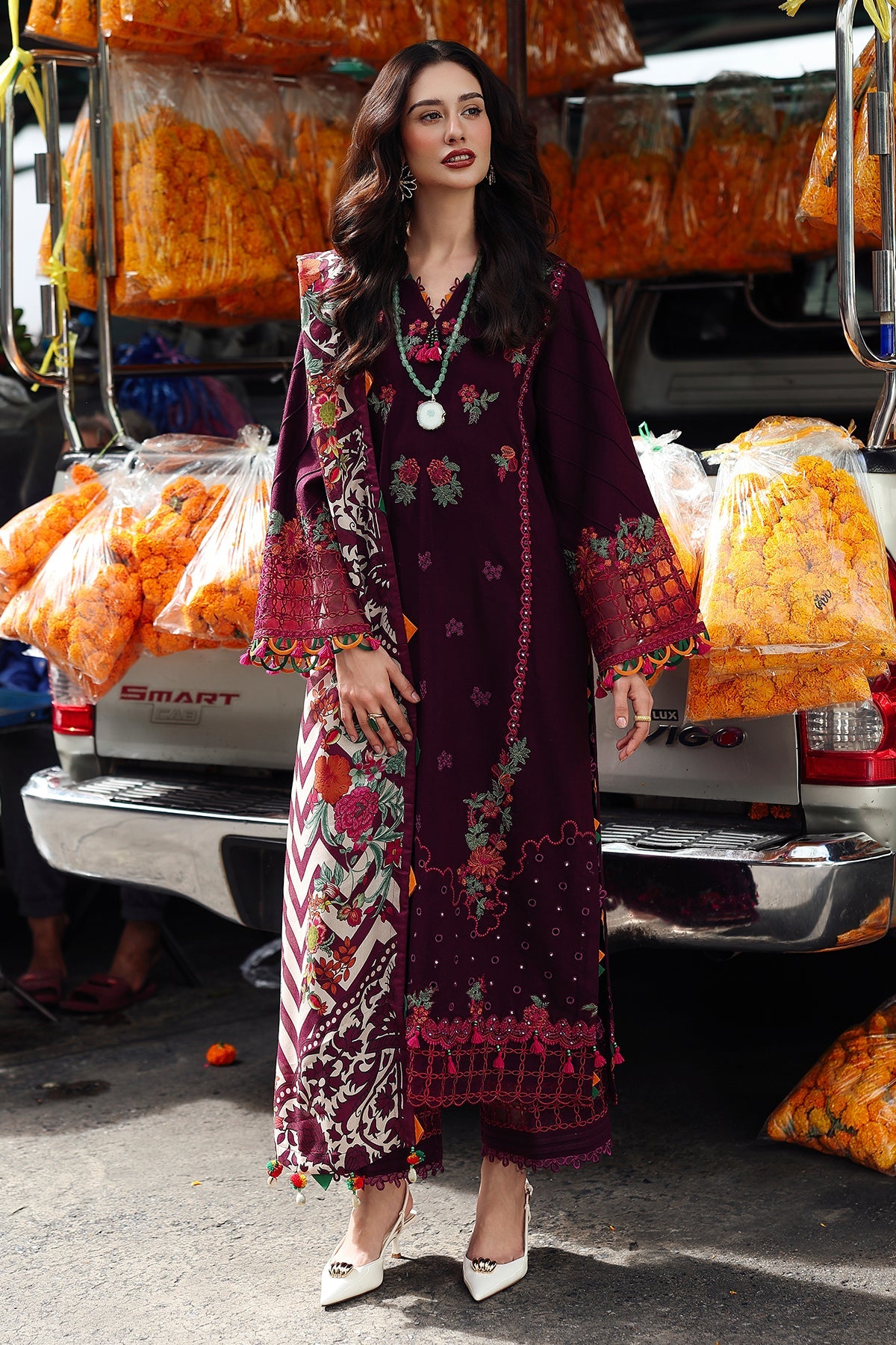 3-pc Wool Shawl Collection PSW5-02 – authentic Pakistani dress from the Charizma Poshima Winters 25 collection for women in the UK