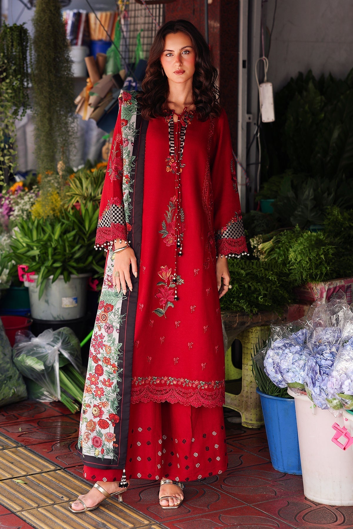 3-pc Wool Shawl Collection PSW5-08 – authentic Pakistani dress from the Charizma Poshima Winters 25 collection for women in the UK