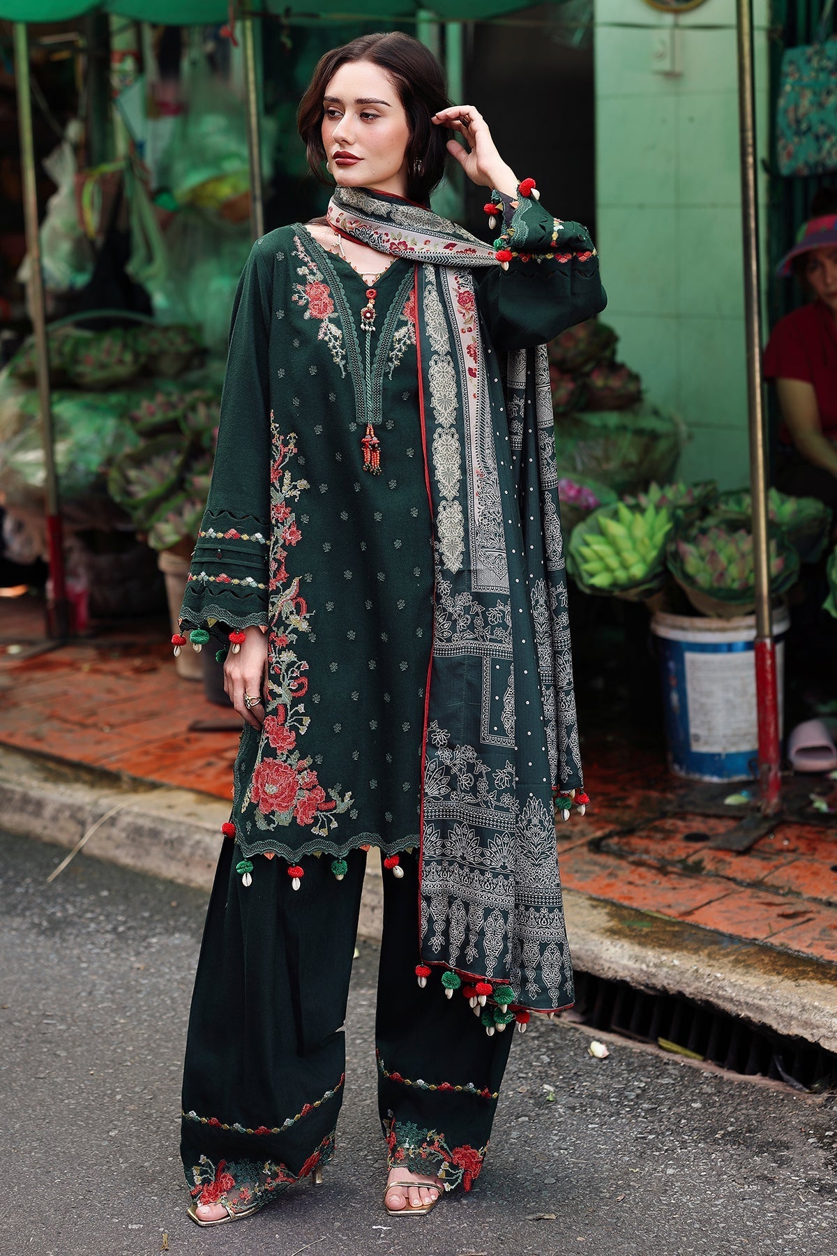 3-pc Wool Shawl Collection PSW5-04 - Official  – authentic Pakistani dress from the Charizma Poshima Winters 25 collection for women in the UK