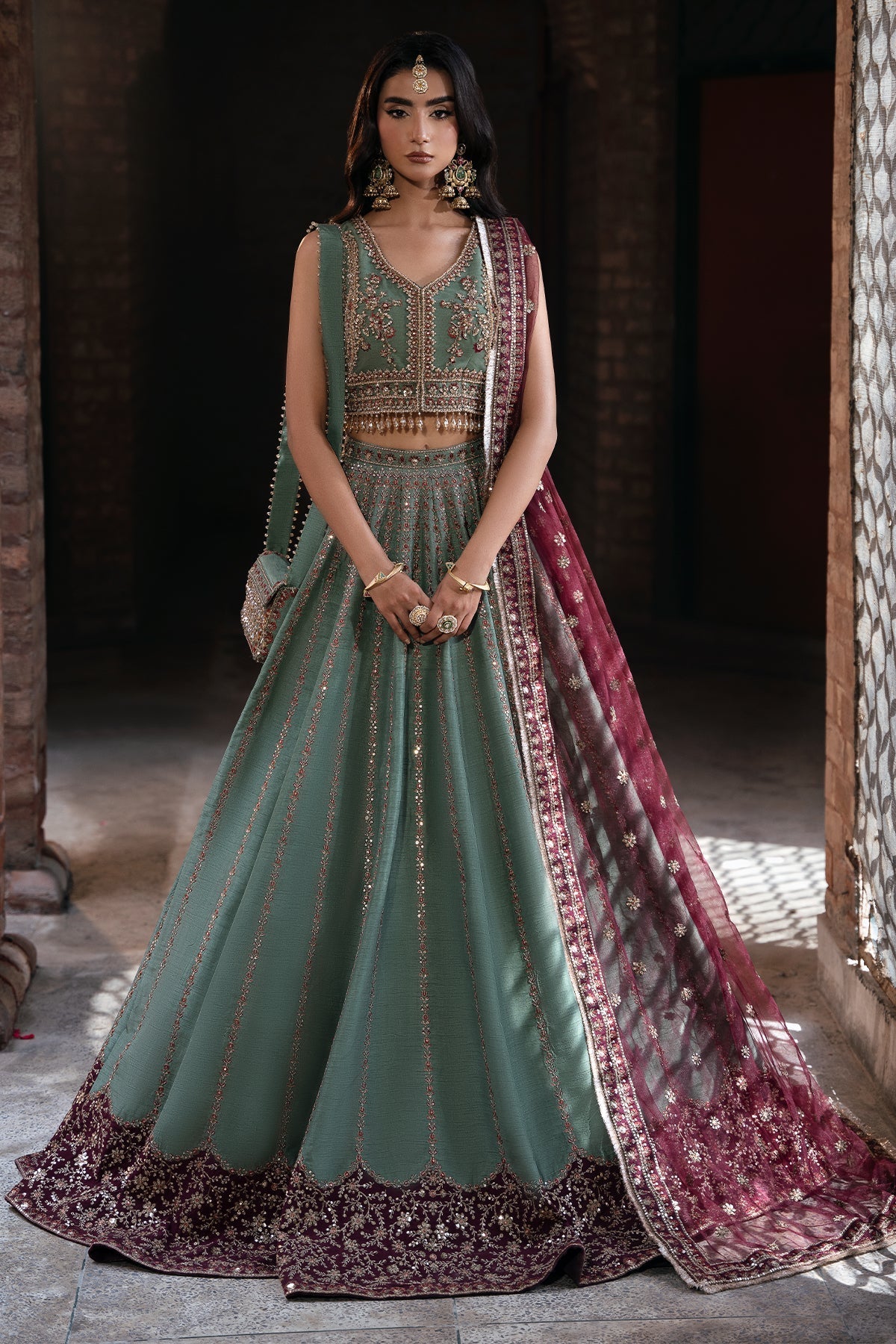 Mina Kashif | Virsa Wedding Formals | Noor-e-saba by Mina Kashif - Designer Dress - Type : Ladies Clothes - Available at Libayah - 100% Original 