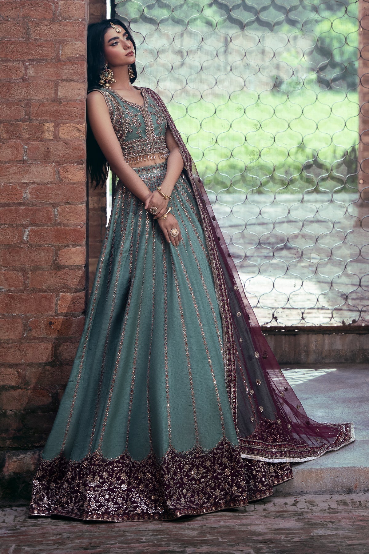 Mina Kashif | Virsa Wedding Formals | Noor-e-saba by Mina Kashif - Designer Dress - Type : Ladies Clothes - Available at Libayah - 100% Original 