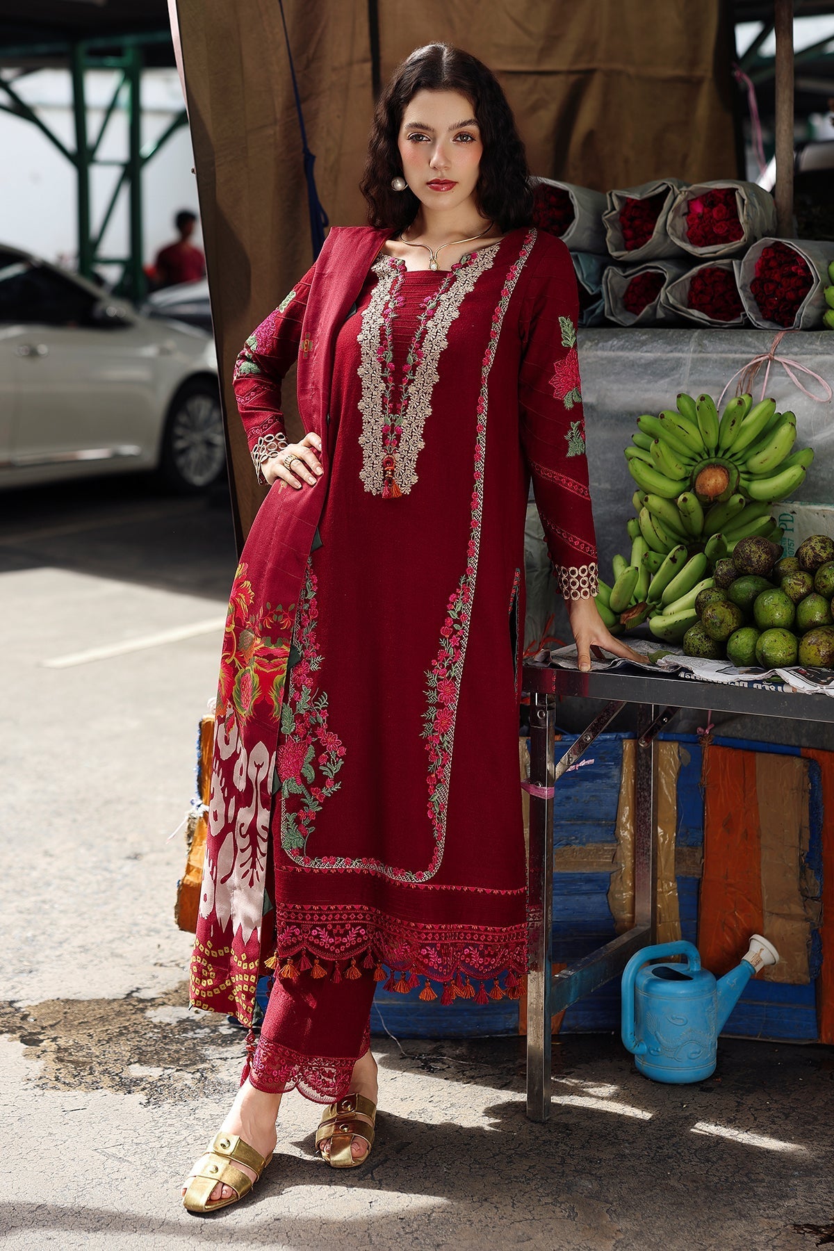 3-pc Wool Shawl Collection PSW5-01 – authentic Pakistani dress from the Charizma Poshima Winters 25 collection for women in the UK