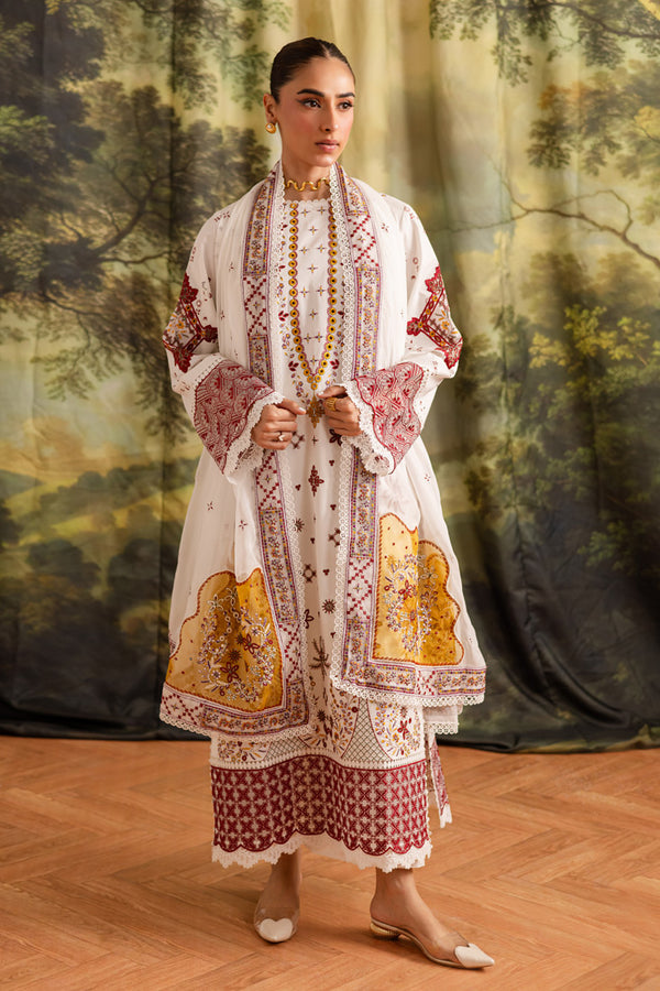 Marjjan | Guzel Lawn | SMC 207-A (White) by Marjjan - Designer Dress  - Type : Ladies Clothes - Available at Libayah - 100% Original 
