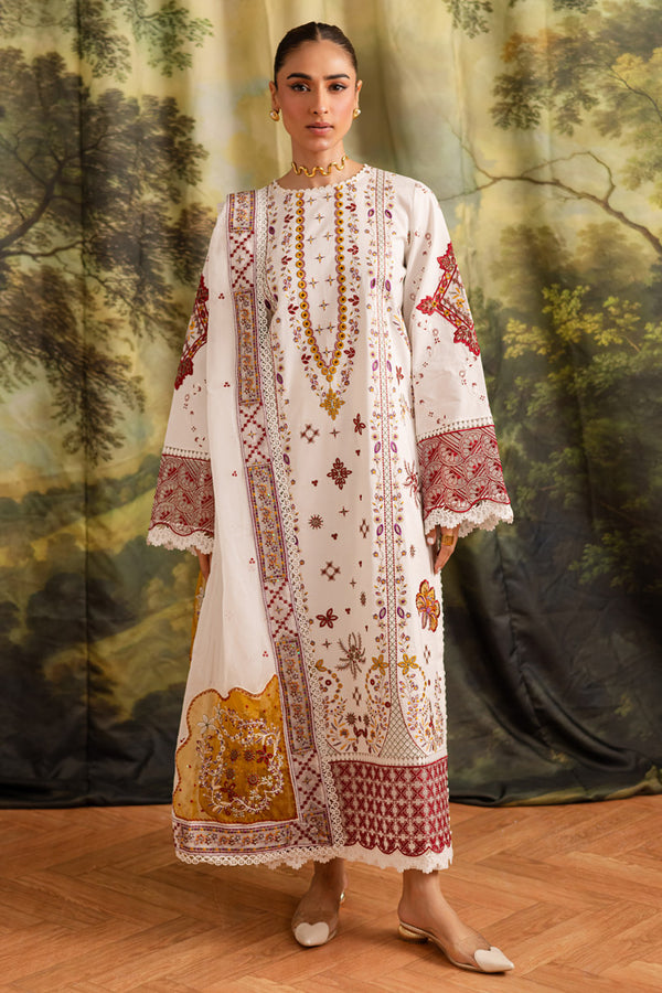 Marjjan | Guzel Lawn | SMC 207-A (White) by Marjjan - Designer Dress  - Type : Ladies Clothes - Available at Libayah - 100% Original 