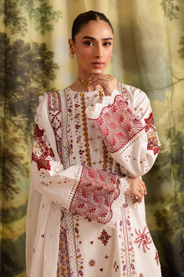 Marjjan | Guzel Lawn | SMC 207-A (White) by Marjjan - Designer Dress  - Type : Ladies Clothes - Available at Libayah - 100% Original 
