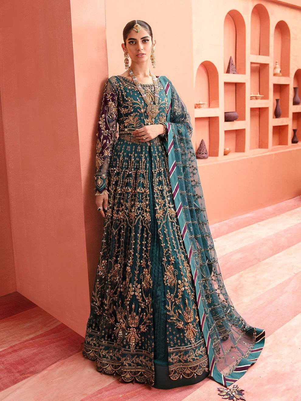 Gulaal | Wedding Formals | AYZEL GL-WS-22V1-27 (PISHWAS AND LEHNGA) by Gulaal - Designer Dress - Type: Ladies Clothes - Available at Libayah - 100% Original