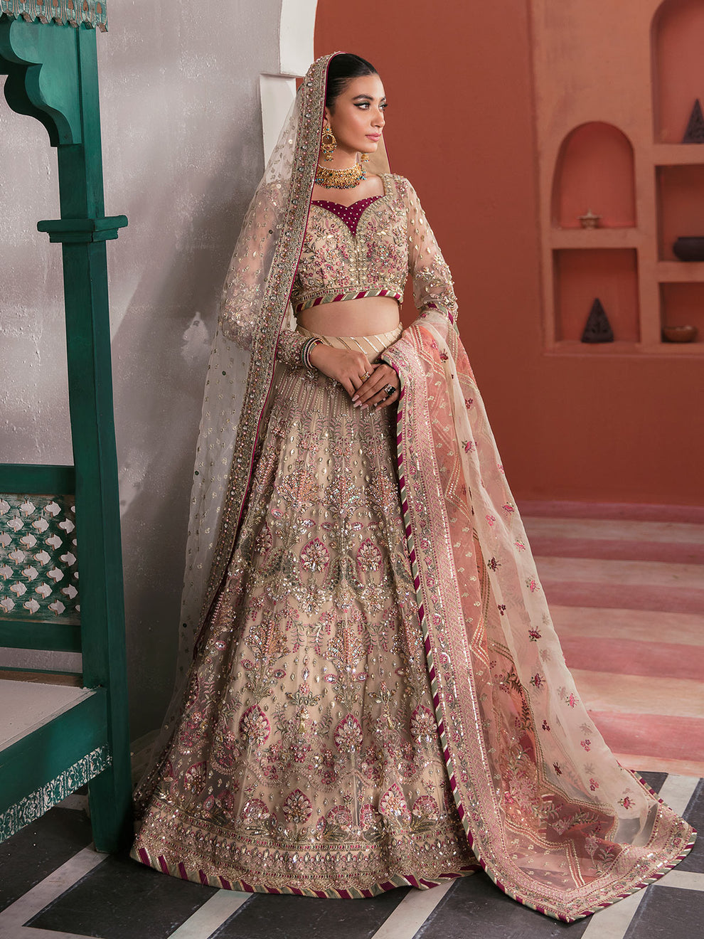 Gulaal | Wedding Formals | ANSHAH GL-WS-22V1-28 (IVORY WHITE LEHNGA CHOLI) by Gulaal - Designer Dress - Type: Ladies Clothes - Available at Libayah - 100% Original