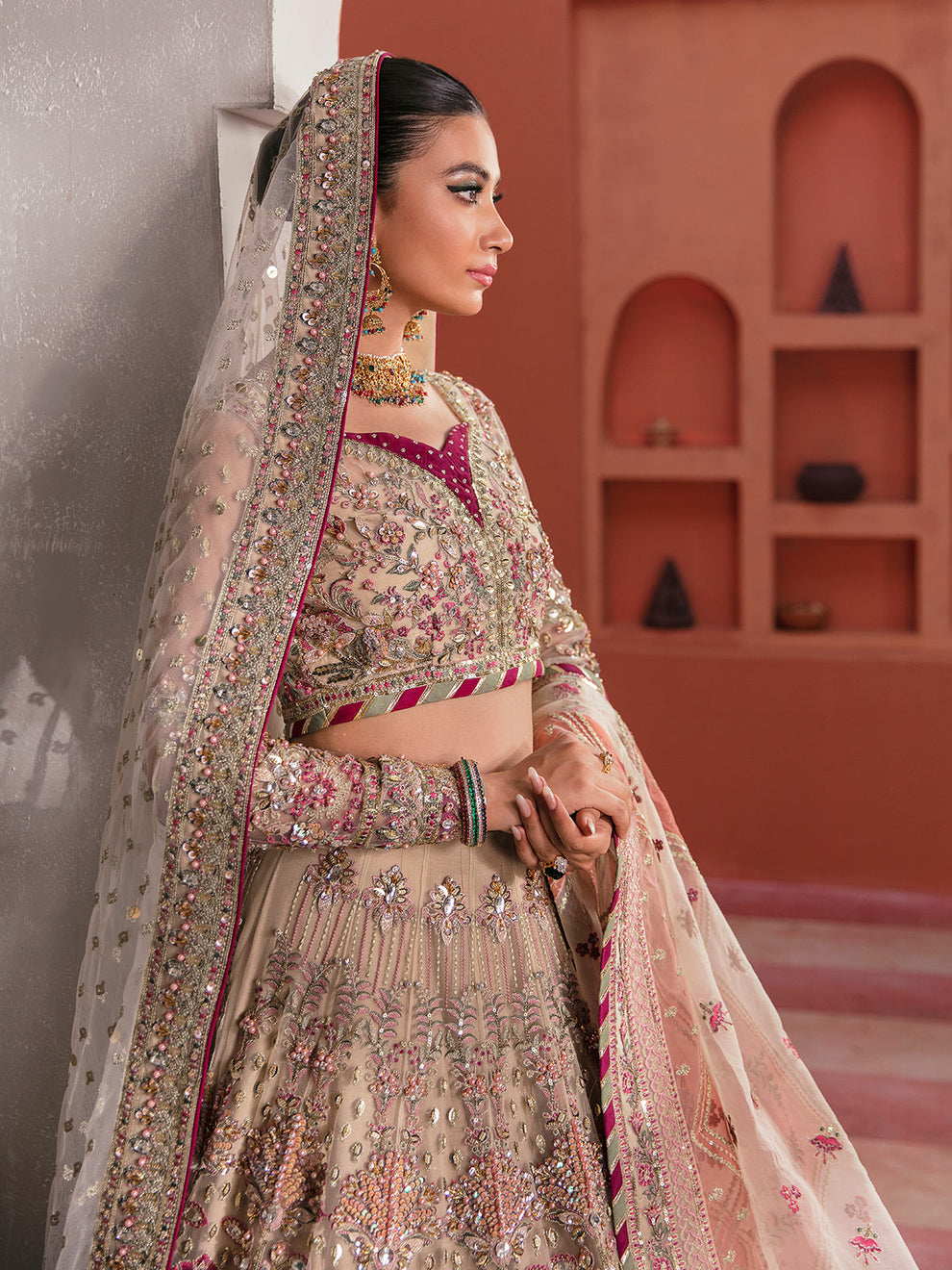 Gulaal | Wedding Formals | ANSHAH GL-WS-22V1-28 (IVORY WHITE LEHNGA CHOLI) by Gulaal - Designer Dress - Type: Ladies Clothes - Available at Libayah - 100% Original