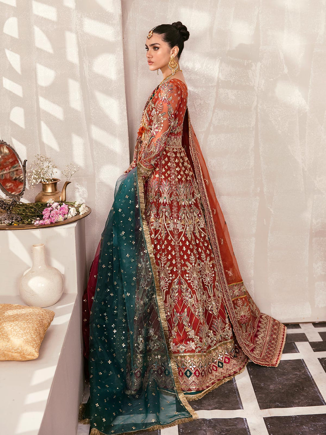 Gulaal | Wedding Formals | ZAIRA GL-WS-22V1-30 (RUST ANGRAKHA) by Gulaal - Designer Dress - Type: Ladies Clothes - Available at Libayah - 100% Original