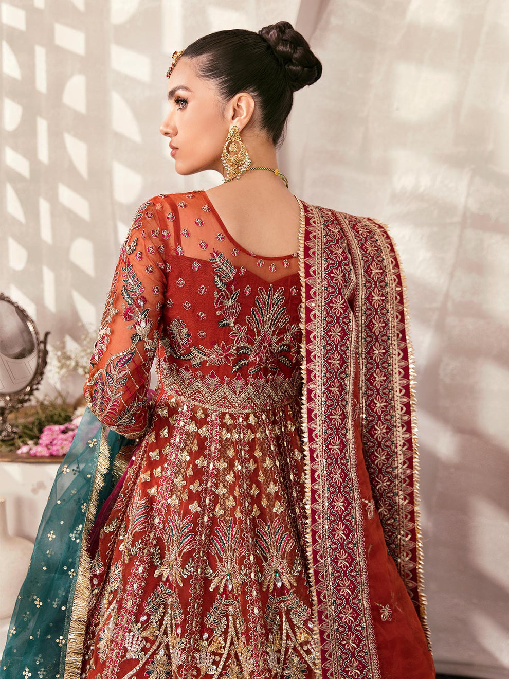 Gulaal | Wedding Formals | ZAIRA GL-WS-22V1-30 (RUST ANGRAKHA) by Gulaal - Designer Dress - Type: Ladies Clothes - Available at Libayah - 100% Original