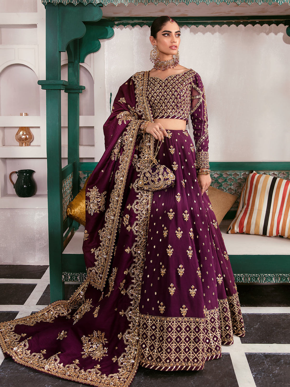 Gulaal | Wedding Formals | SHAZMINAH GL-WS-22V1-31 (LEHNGA AND CHOLI) by Gulaal - Designer Dress - Type: Ladies Clothes - Available at Libayah - 100% Original