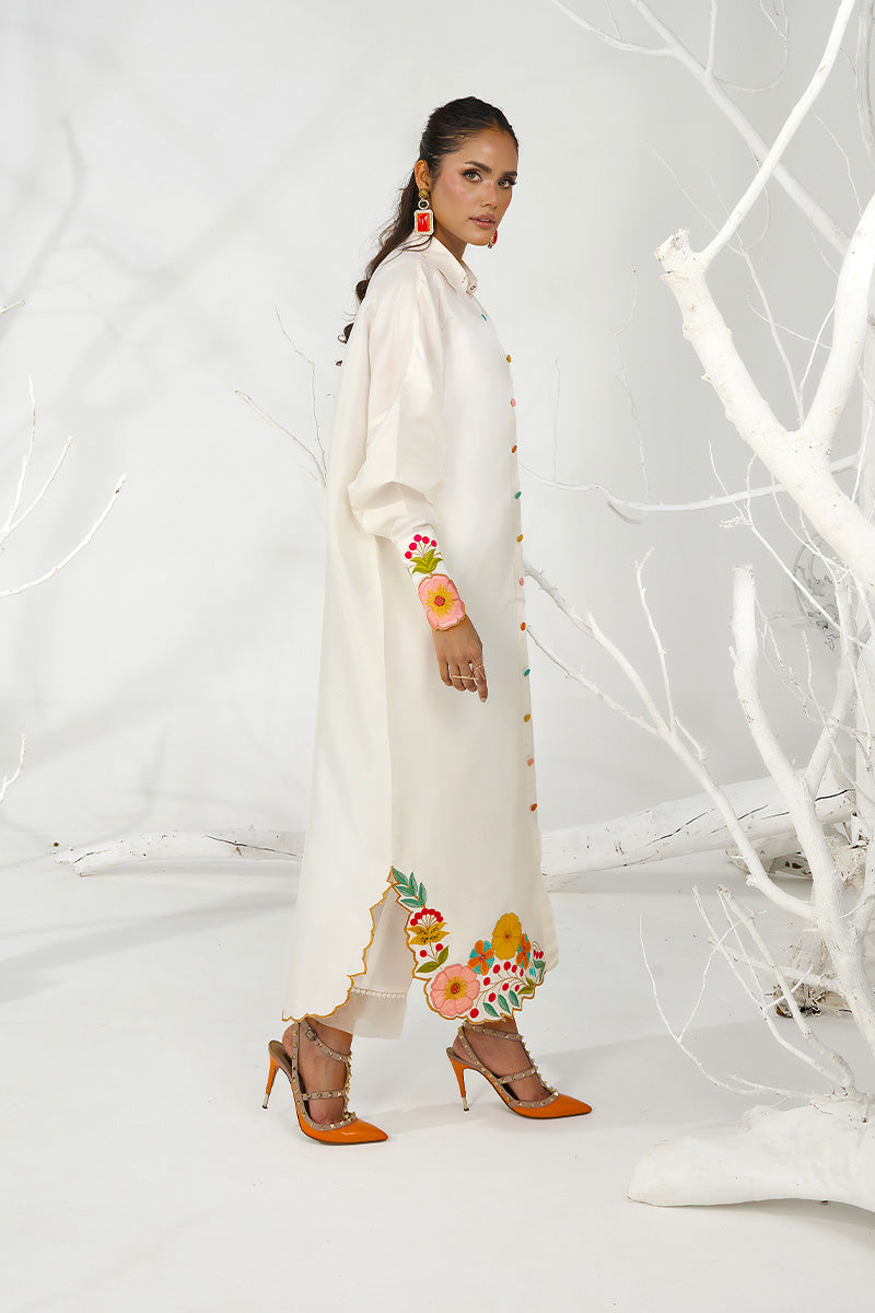 Wardha Saleem | Zimal Silk Edit | Nia (Pure Raw-Silk) by Wardha Saleem - Designer Dress  - Type : Ladies Clothes - Available at Libayah - 100% Original 