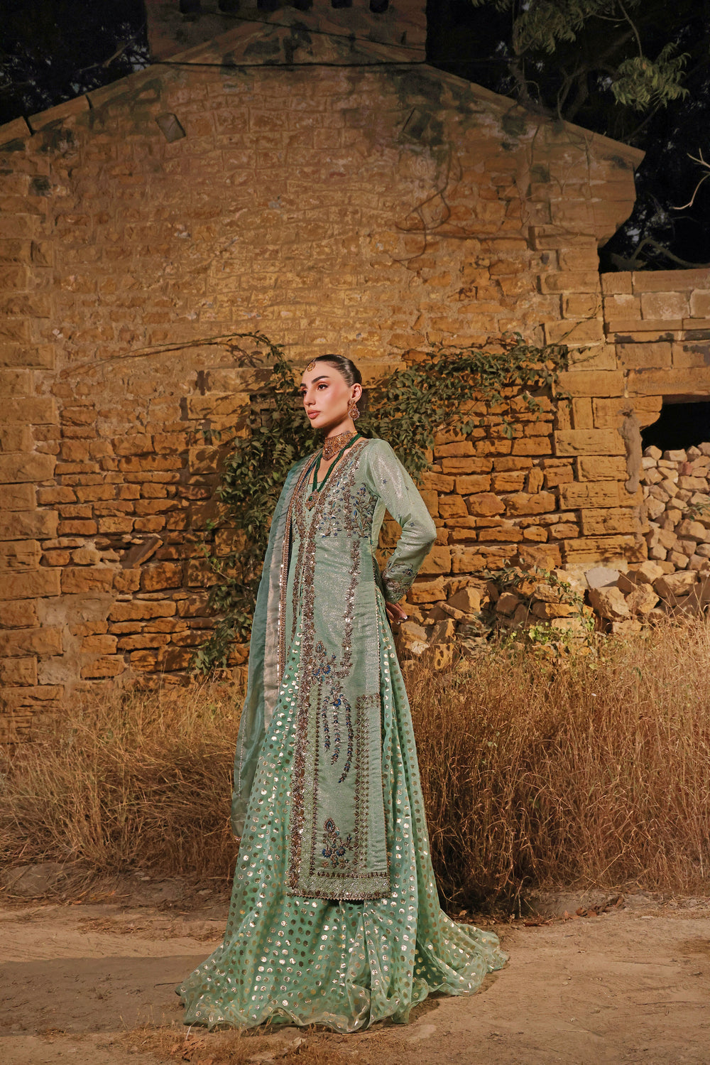 Wahaj M Khan | Banno Formals |  Ferozi Rosegold Bano Jacket by Wahaj M Khan - Designer Dress - Type: Ladies Clothes - Available at Libayah - 100% Original