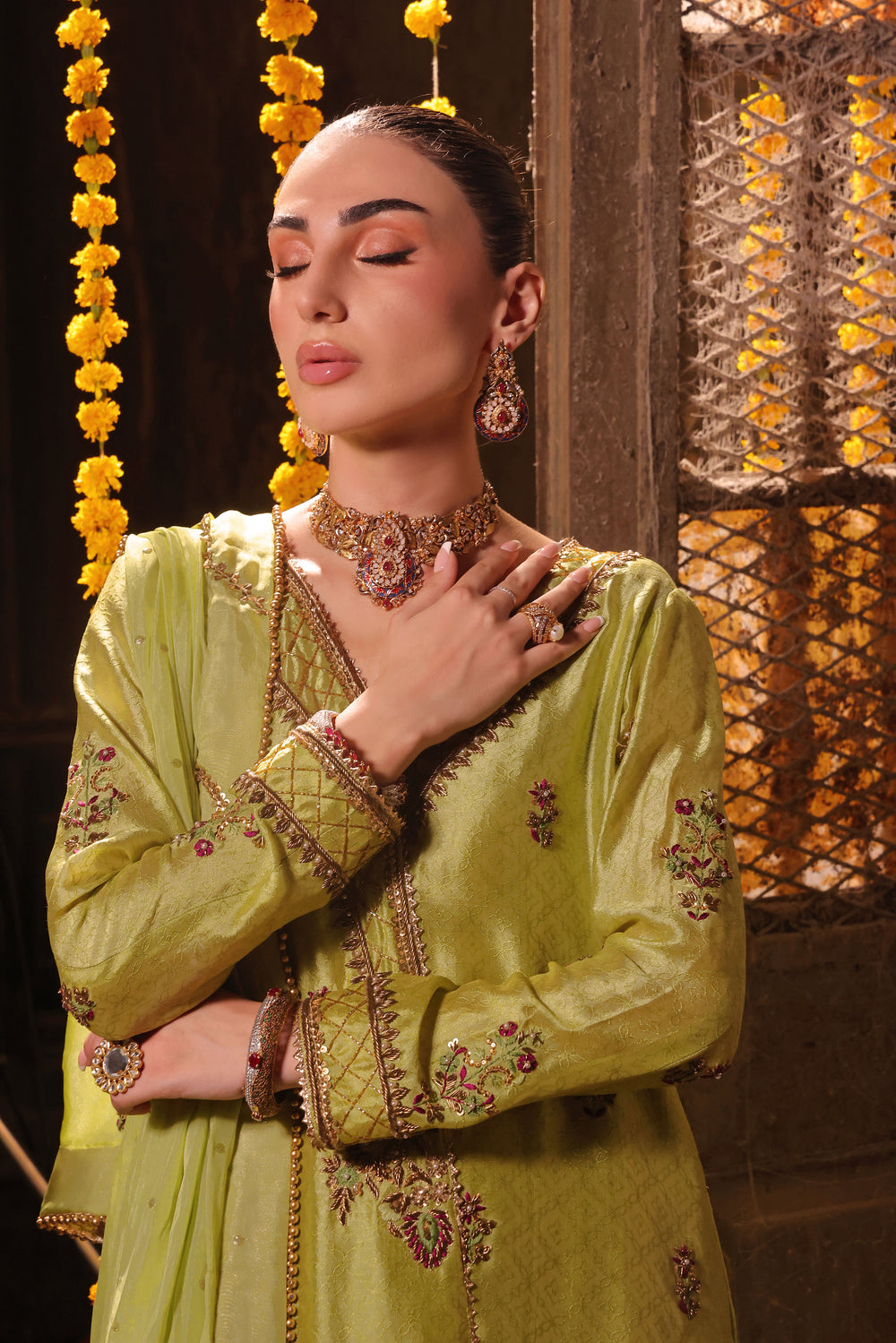 Wahaj M Khan | Banno Formals |  Electric classic Green Bano by Wahaj M Khan - Designer Dress - Type: Ladies Clothes - Available at Libayah - 100% Original