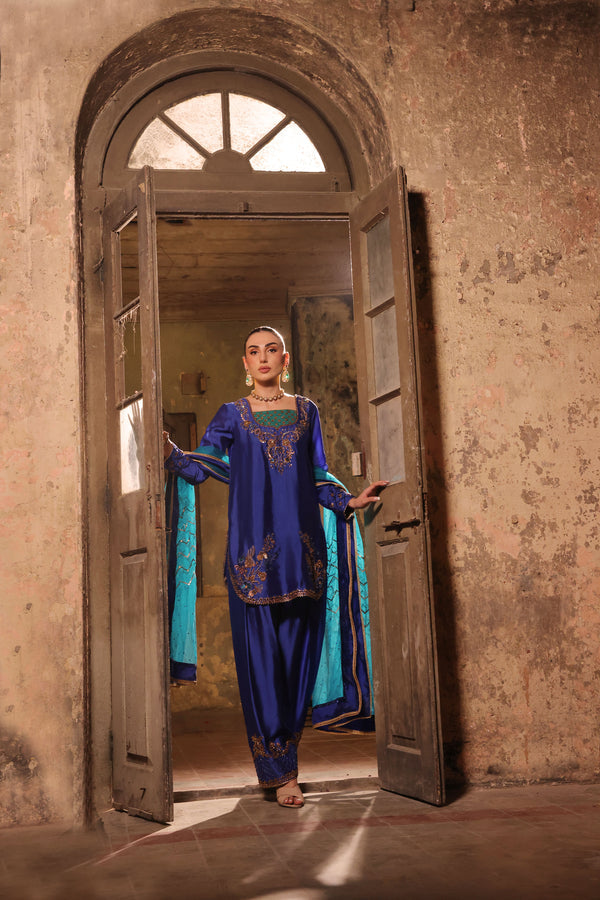 Wahaj M Khan | Banno Formals |  Shalwar pant silk set by Wahaj M Khan - Designer Dress - Type: Ladies Clothes - Available at Libayah - 100% Original