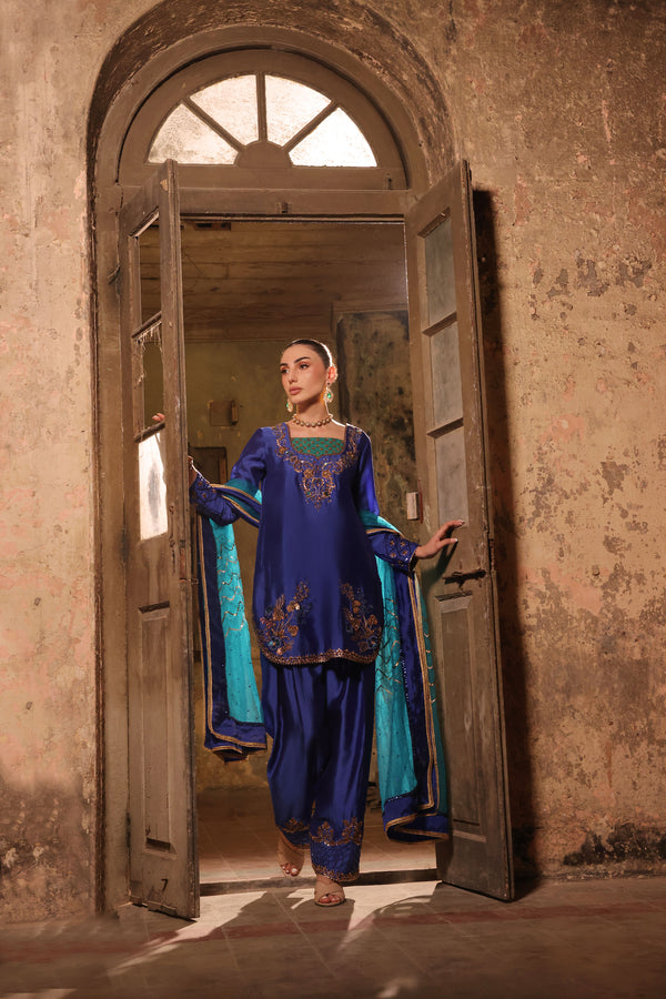 Wahaj M Khan | Banno Formals |  Shalwar pant silk set by Wahaj M Khan - Designer Dress - Type: Ladies Clothes - Available at Libayah - 100% Original