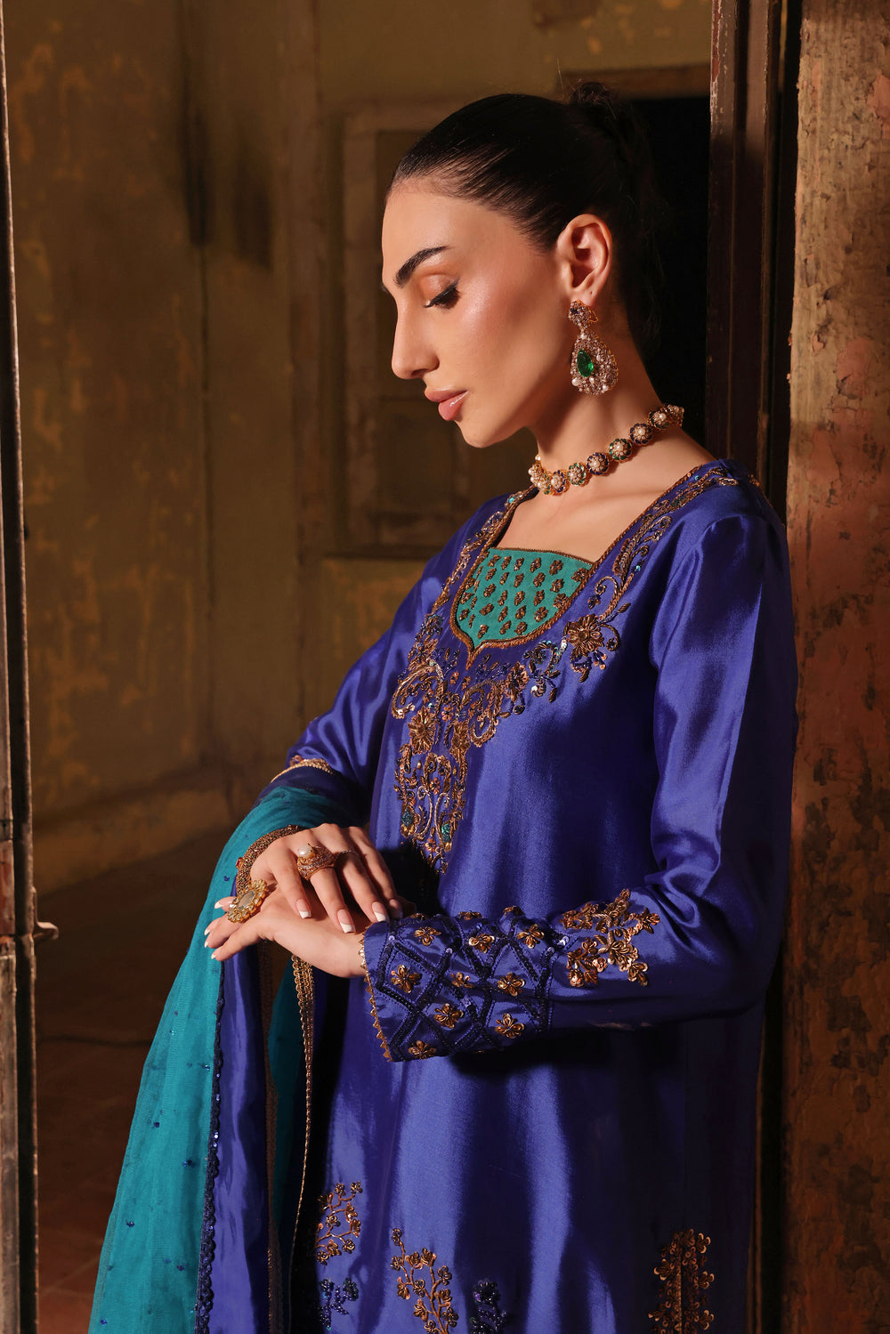 Wahaj M Khan | Banno Formals |  Shalwar pant silk set by Wahaj M Khan - Designer Dress - Type: Ladies Clothes - Available at Libayah - 100% Original