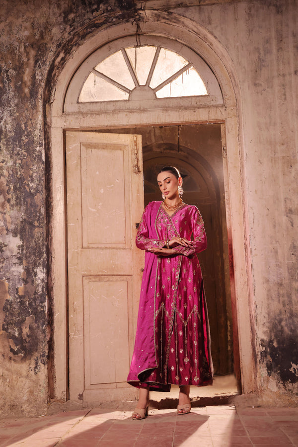 Wahaj M Khan | Banno Formals |  Magenta Ombre Bano by Wahaj M Khan - Designer Dress - Type: Ladies Clothes - Available at Libayah - 100% Original