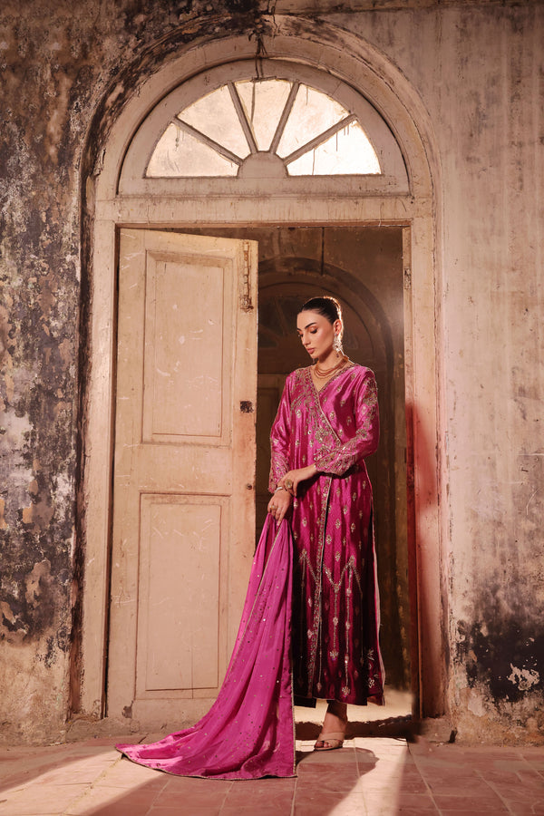 Wahaj M Khan | Banno Formals |  Magenta Ombre Bano by Wahaj M Khan - Designer Dress - Type: Ladies Clothes - Available at Libayah - 100% Original