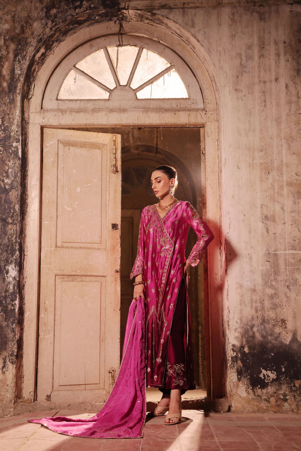 Wahaj M Khan | Banno Formals |  Magenta Ombre Bano by Wahaj M Khan - Designer Dress - Type: Ladies Clothes - Available at Libayah - 100% Original