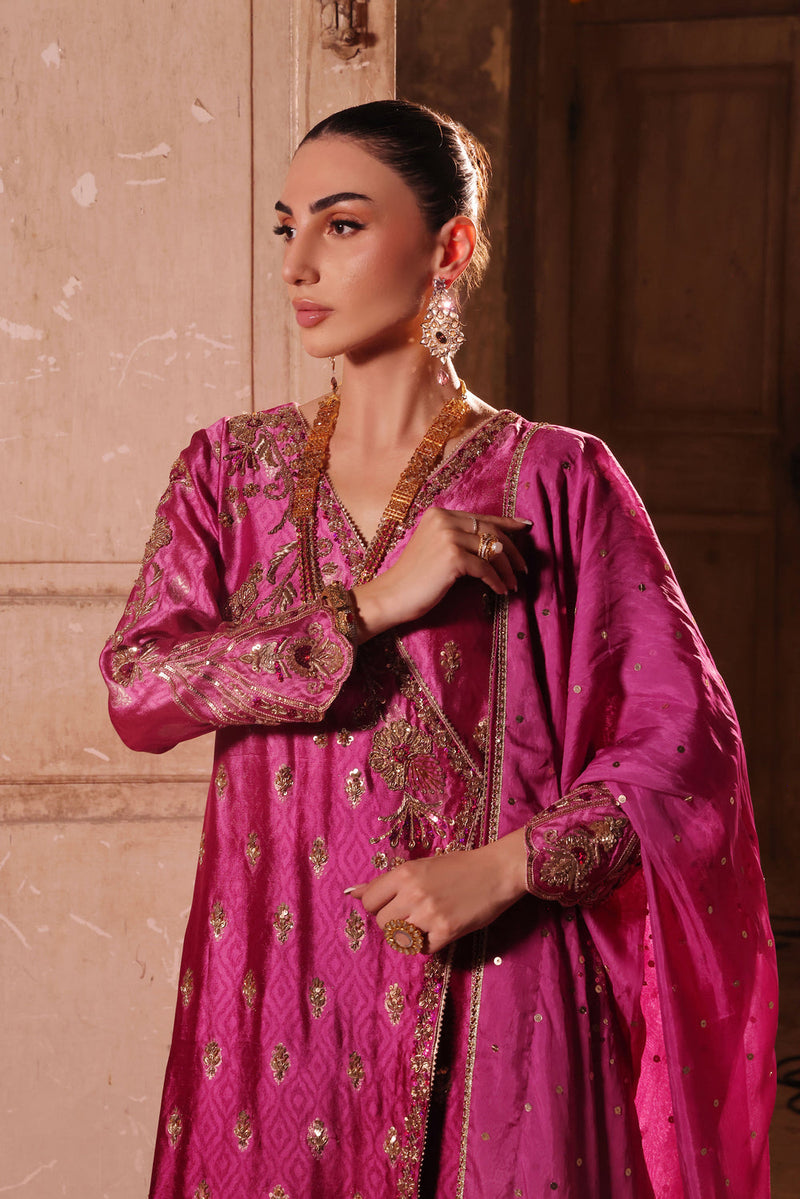Wahaj M Khan | Banno Formals |  Magenta Ombre Bano by Wahaj M Khan - Designer Dress - Type: Ladies Clothes - Available at Libayah - 100% Original