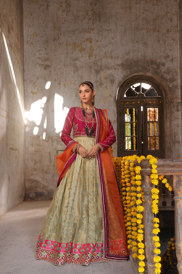 Wahaj M Khan | Banno Formals |  Mahnoor Bano Magenta Tri- Set by Wahaj M Khan - Designer Dress - Type: Ladies Clothes - Available at Libayah - 100% Original