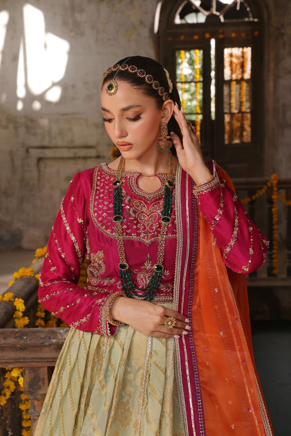 Wahaj M Khan | Banno Formals |  Mahnoor Bano Magenta Tri- Set by Wahaj M Khan - Designer Dress - Type: Ladies Clothes - Available at Libayah - 100% Original