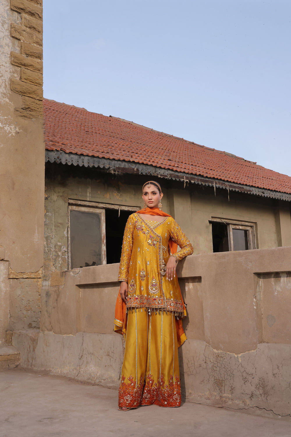 Wahaj M Khan | Banno Formals | Mayun jora - Sheesha Peplum set by Wahaj M Khan - Designer Dress - Type: Ladies Clothes - Available at Libayah - 100% Original