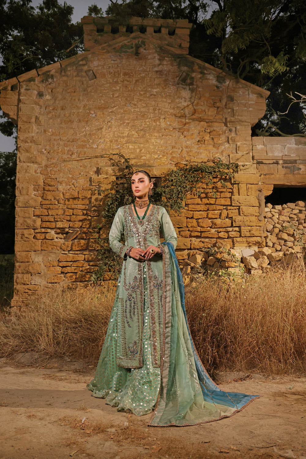 Wahaj M Khan | Banno Formals |  Ferozi Rosegold Bano Jacket by Wahaj M Khan - Designer Dress - Type: Ladies Clothes - Available at Libayah - 100% Original