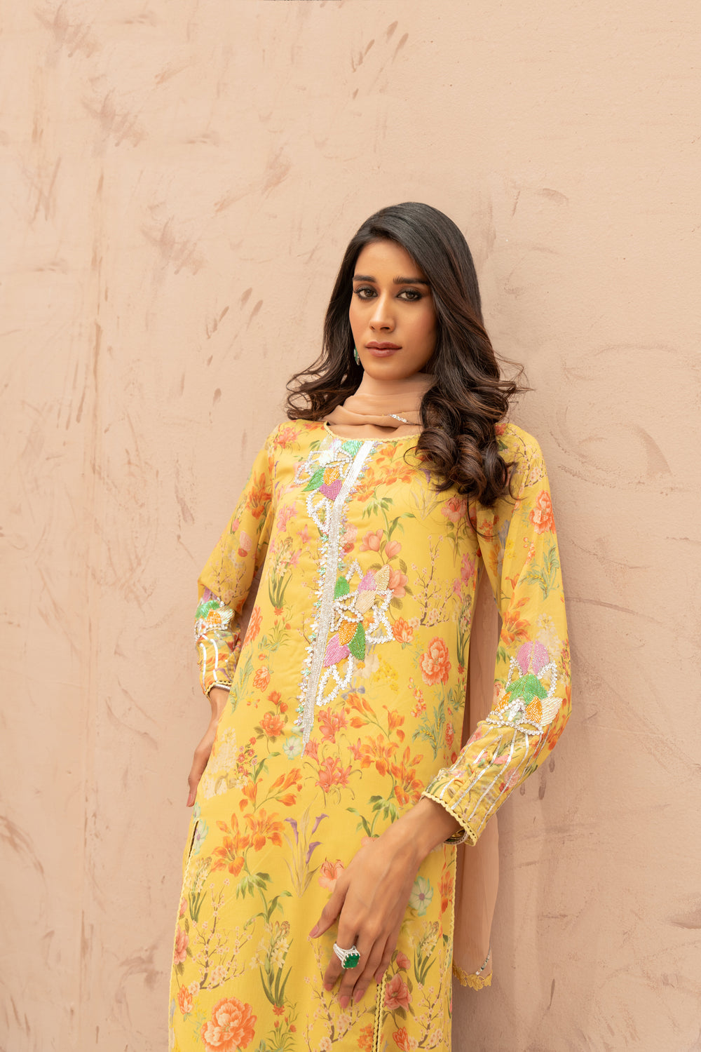 Wahaj M Khan | The Print Story |  Yellow TPS set by Wahaj M Khan - Designer Dress - Type: Ladies Clothes - Available at Libayah - 100% Original