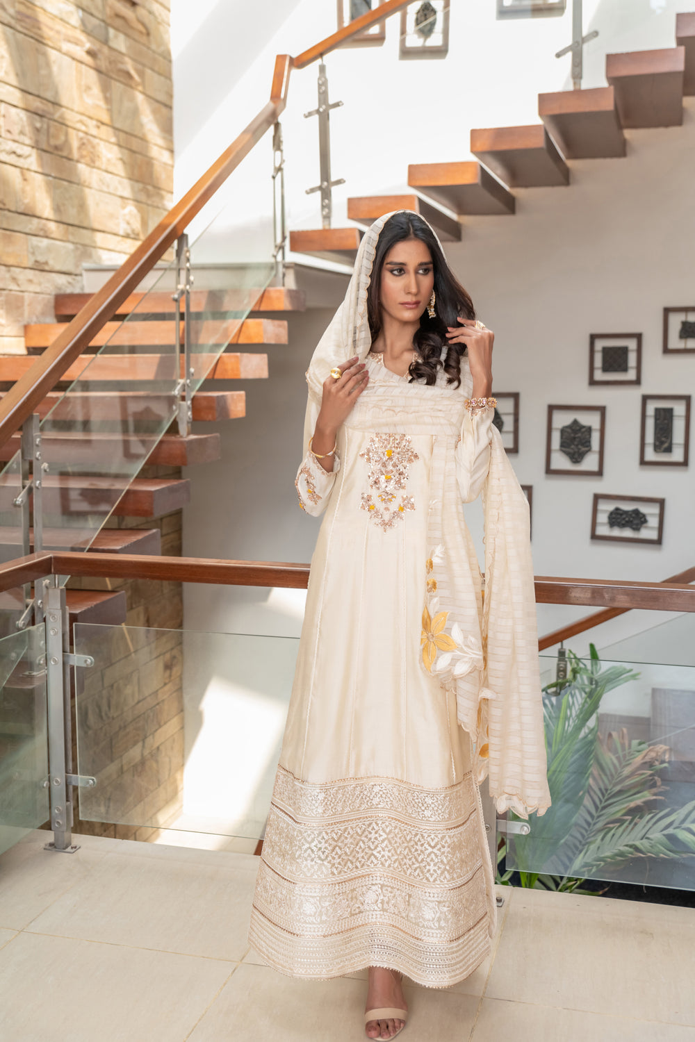 Wahaj M Khan | The Print Story |  Cream Cotton TPS Outfit by Wahaj M Khan - Designer Dress - Type: Ladies Clothes - Available at Libayah - 100% Original