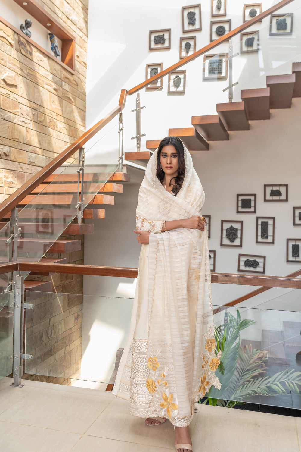 Wahaj M Khan | The Print Story |  Cream Cotton TPS Outfit by Wahaj M Khan - Designer Dress - Type: Ladies Clothes - Available at Libayah - 100% Original