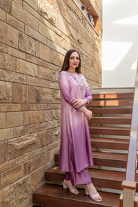 Wahaj M Khan | The Print Story |  Purple Shaded Sheesha Outfit by Wahaj M Khan - Designer Dress - Type: Ladies Clothes - Available at Libayah - 100% Original