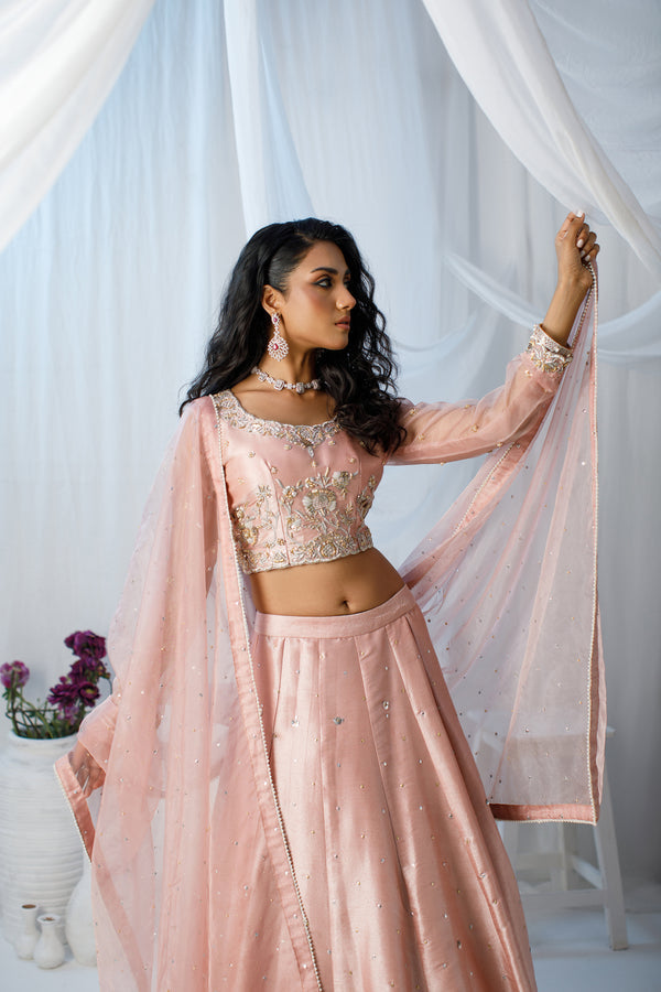 Wahaj M Khan | Zohra Drop 2 Formals | Pink Tissue Zohra LC by Wahaj M.Khan - Designer Dress - Type: Ladies Clothes - Available at Libayah - 100% Original