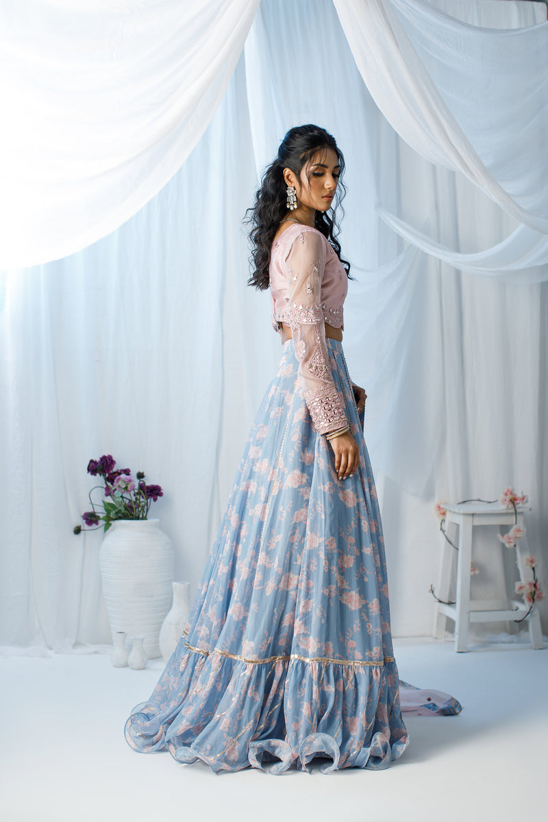 Wahaj M Khan | Zohra Drop 2 Formals | Pink Floral Printed LC by Wahaj M.Khan - Designer Dress - Type: Ladies Clothes - Available at Libayah - 100% Original