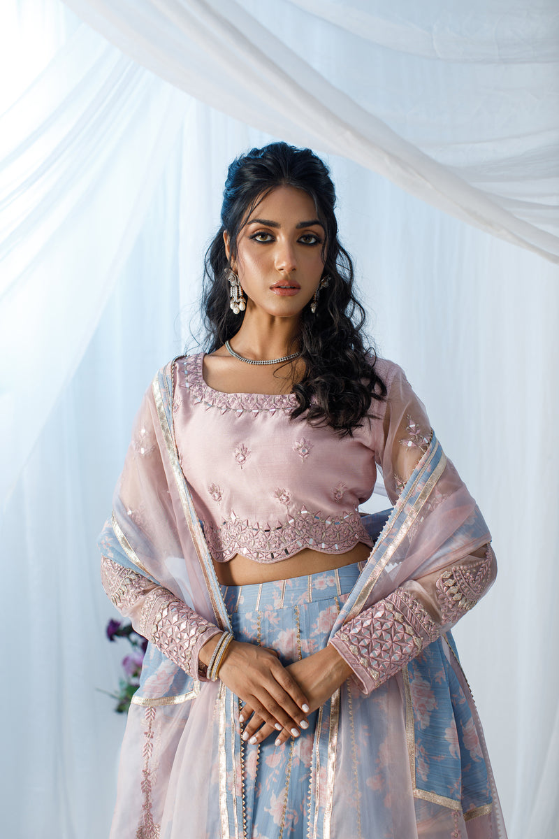 Wahaj M Khan | Zohra Drop 2 Formals | Pink Floral Printed LC by Wahaj M.Khan - Designer Dress - Type: Ladies Clothes - Available at Libayah - 100% Original