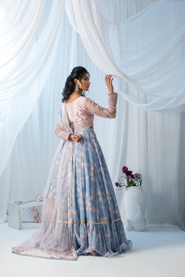 Wahaj M Khan | Zohra Drop 2 Formals | Pink Floral Printed LC by Wahaj M.Khan - Designer Dress - Type: Ladies Clothes - Available at Libayah - 100% Original