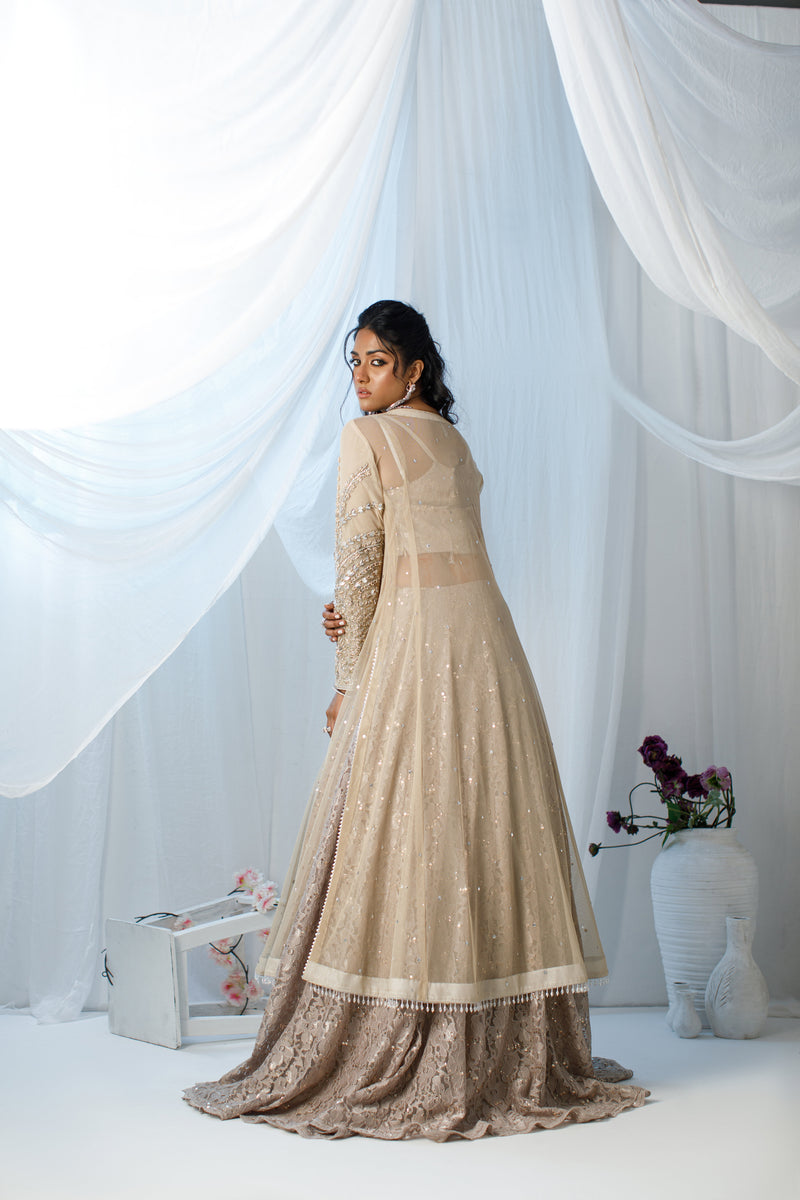 Wahaj M Khan | Zohra Drop 2 Formals | Net Ivory Zohra Jacket by Wahaj M.Khan - Designer Dress - Type: Ladies Clothes - Available at Libayah - 100% Original