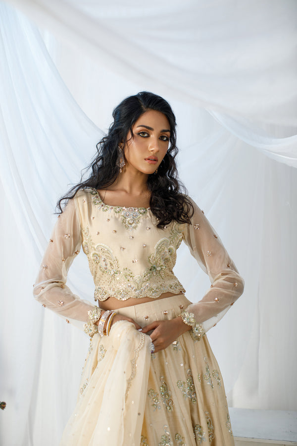 Wahaj M Khan | Zohra Drop 2 Formals | Ivory Zohra LC by Wahaj M.Khan - Designer Dress - Type: Ladies Clothes - Available at Libayah - 100% Original