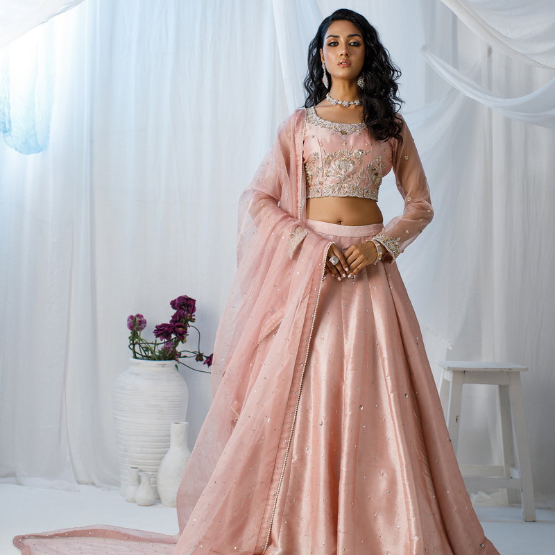 Wahaj M Khan | Zohra Drop 2 Formals | Pink Tissue Zohra LC by Wahaj M.Khan - Designer Dress - Type: Ladies Clothes - Available at Libayah - 100% Original